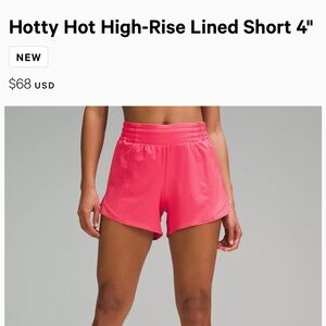 Lululemon Hotty Hot HR Short 4” Size 6